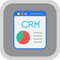 CRM Flat round corner Icon Design vector