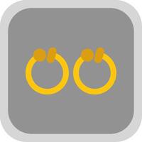 Hoop Earrings Flat round corner Icon Design vector