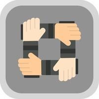 Collaboration Flat round corner Icon Design vector