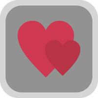 Heart Flat round corner Icon Design vector