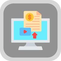 Paid Content Flat round corner Icon Design vector