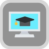 E Learning Flat round corner Icon Design vector