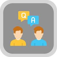 Question And Answer Flat round corner Icon Design vector