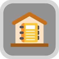 Homeschooling Flat round corner Icon Design vector