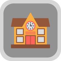 School Flat round corner Icon Design vector