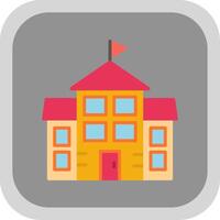 University Flat round corner Icon Design vector