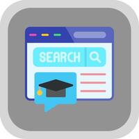 Education Forum Flat round corner Icon Design vector