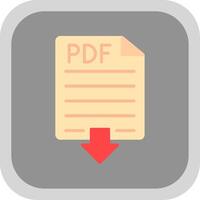 Pdf Flat round corner Icon Design vector