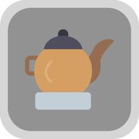 Tea Pot Flat round corner Icon Design vector
