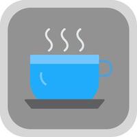 Teacup Flat round corner Icon Design vector