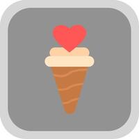 Ice Cream Flat round corner Icon Design vector