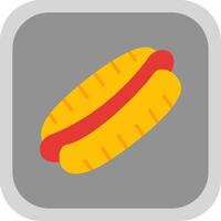 Hot Dog Flat round corner Icon Design vector