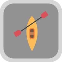 Canoe Flat round corner Icon Design vector