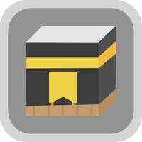 kaaba plano redondo esquina icono diseño vector