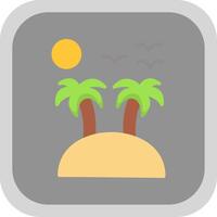 Island Flat round corner Icon Design vector