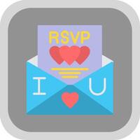 Rsvp Flat round corner Icon Design vector