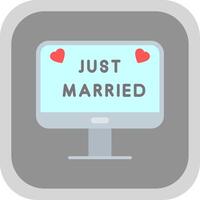 Just Married Flat round corner Icon Design vector