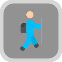 Hiker Flat round corner Icon Design vector