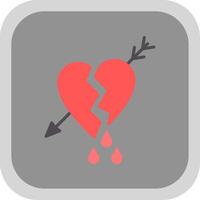 Broken Heart Flat round corner Icon Design vector