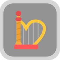 Harp Flat round corner Icon Design vector