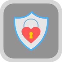 heart lock Flat round corner Icon Design vector