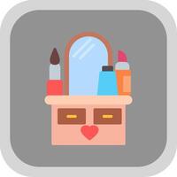 maquillaje plano redondo esquina icono diseño vector