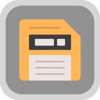 Floppy Disk Flat round corner Icon Design vector