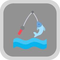 pescar plano redondo esquina icono diseño vector