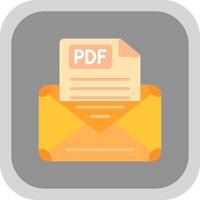 Email Flat round corner Icon Design vector