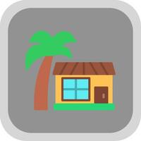 Palm Tree Flat round corner Icon Design vector