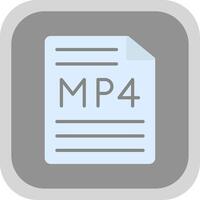 Mp4 Flat round corner Icon Design vector