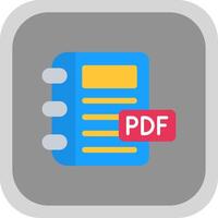 Pdf Flat round corner Icon Design vector