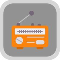 Radio Flat round corner Icon Design vector