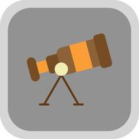 Telescope Flat round corner Icon Design vector