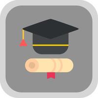 Graduation Flat round corner Icon Design vector