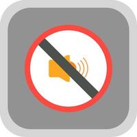 No Sound Flat round corner Icon Design vector