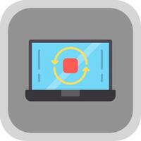 Replay Flat round corner Icon Design vector