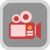 Camera Flat round corner Icon Design vector