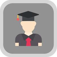 Graduation Flat round corner Icon Design vector