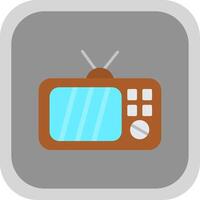 Television Flat round corner Icon Design vector