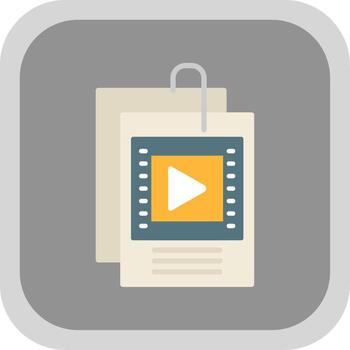 Script Flat round corner Icon Design vector