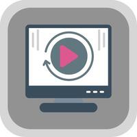 Desktop Computer Flat round corner Icon Design vector
