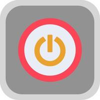 Power Button Flat round corner Icon Design vector