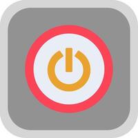 Power Button Flat round corner Icon Design vector