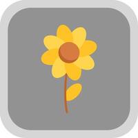 Flower Flat round corner Icon Design vector