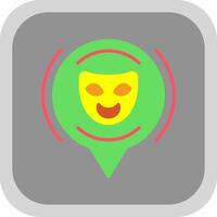 Comedy Flat round corner Icon Design vector