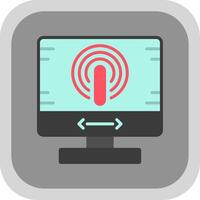 Computer Flat round corner Icon Design vector