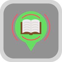 Book Flat round corner Icon Design vector