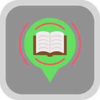 Book Flat round corner Icon Design vector