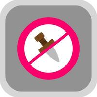 No Knife Flat round corner Icon Design vector